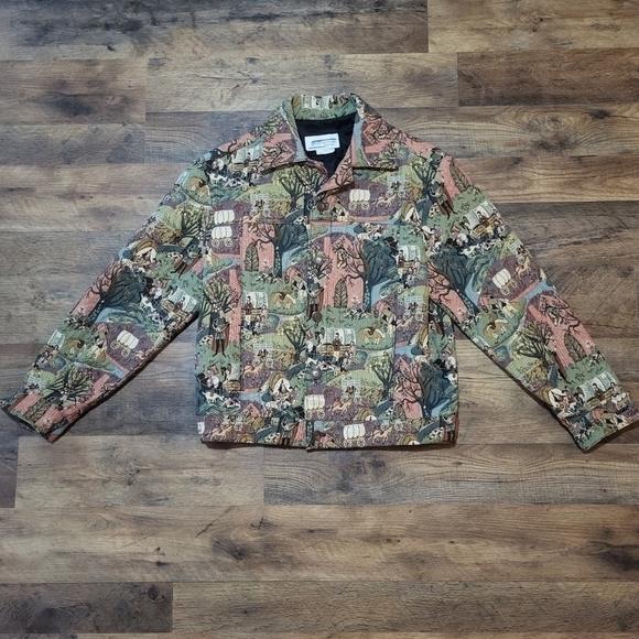 Vintage Women's Central Falls Tapestry Horse & Wagon Jacket Size Large - Picture 2 of 8